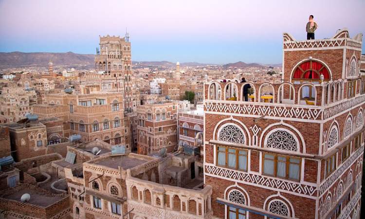 منظر ساحر من مدينة صنعاء القديمة 